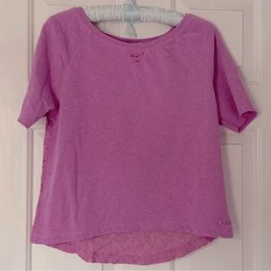 Hi Low Aeropostale Top | Short Sleeve | Lace Back | Size M | Lavender Color